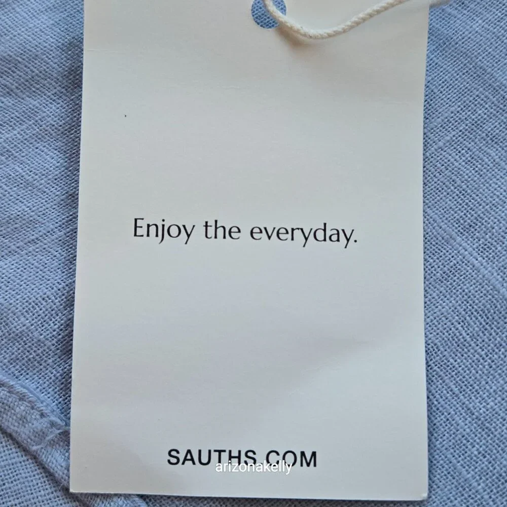 NWT Sauths Linen Scarf Blue